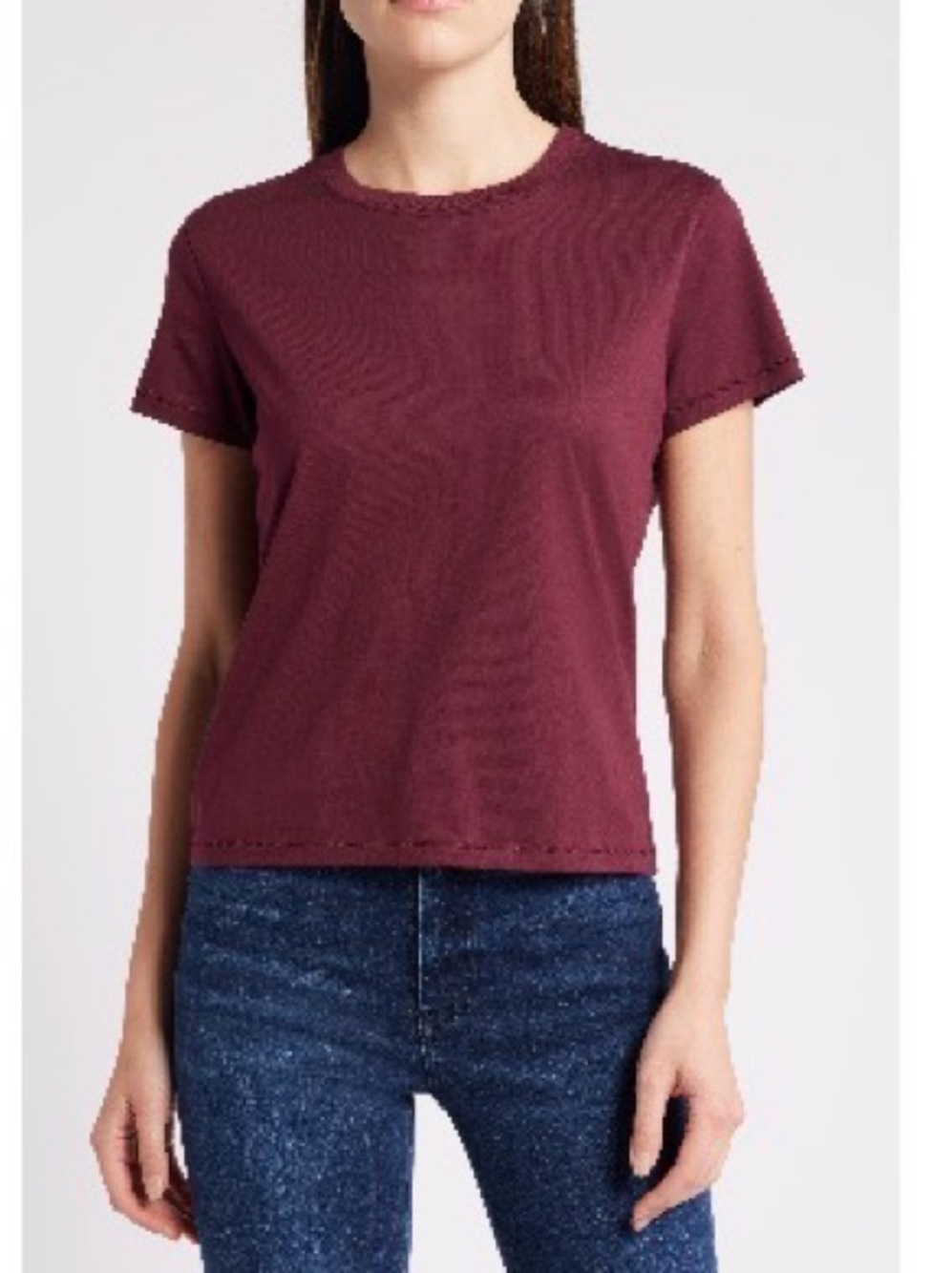 Frame Baby Tee in Burgundy